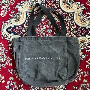 Black Cotton Canvas Shopping Shoulder Bag UK Thomas Dane Gallery